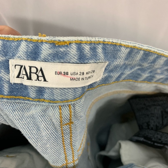 Zara Destroyed Graffitti Jeans 29 Loose Crop Unisex? Mens Womens. - Picture 3 of 11